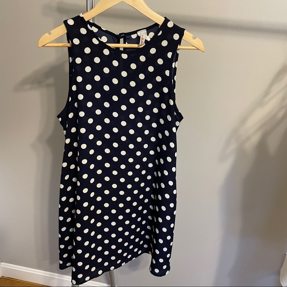 Blue and White Polka Dot Dress